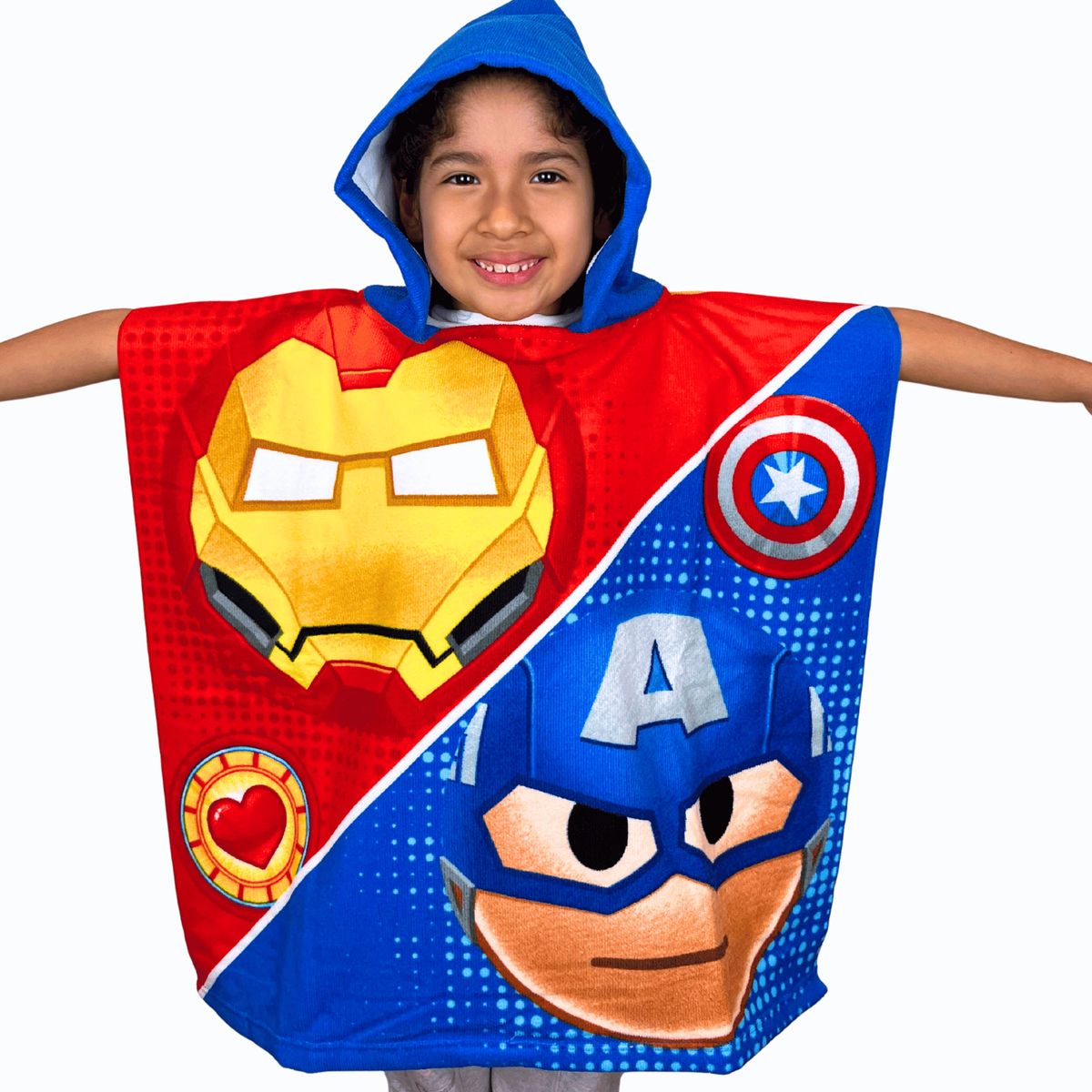 DISNEY - Toalla Poncho Infantil MARVEL AVENGERS de Microfibra