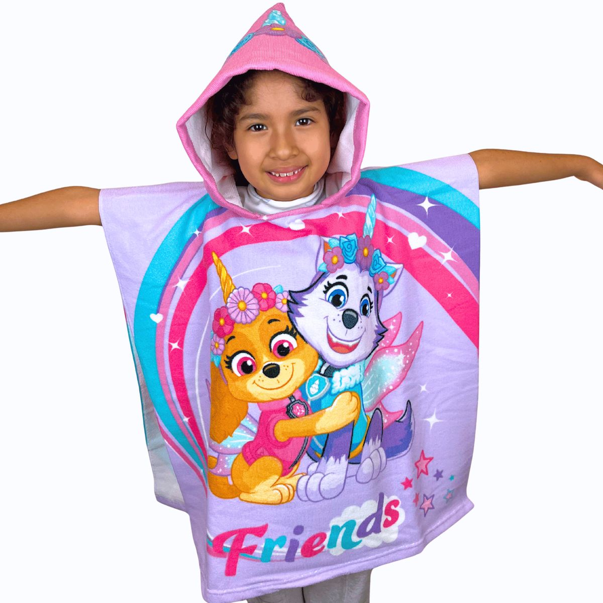 NICKELODEON - Toalla Poncho Infantil PAW PATROL SKYE de Microfibra