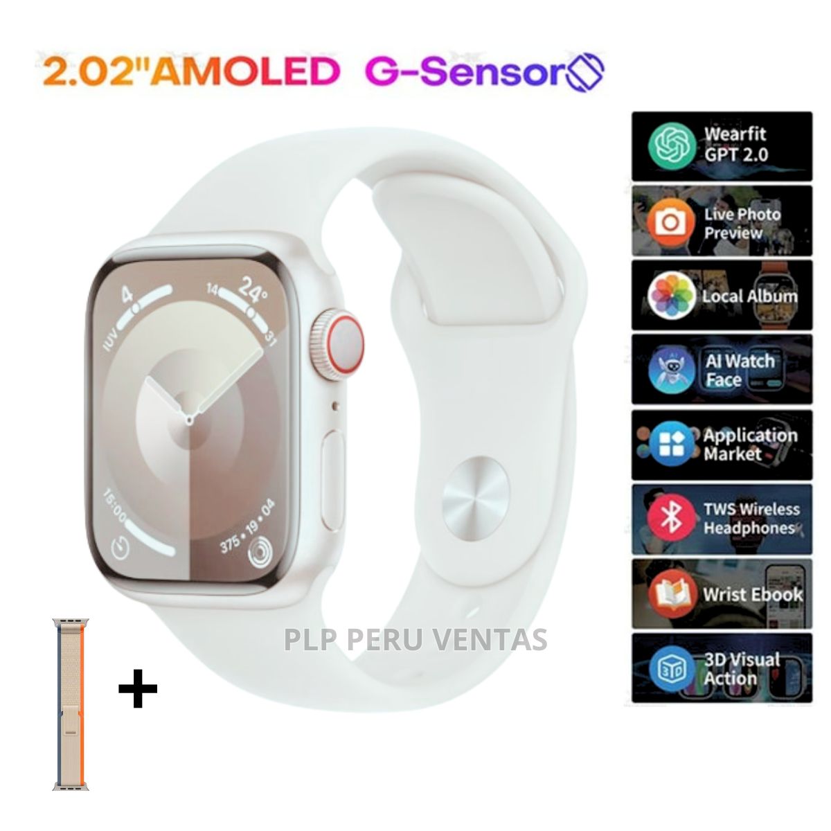 OEM - Smartwatch HK10 Pro Plus 2GB Amoled ChatGPT Blanco