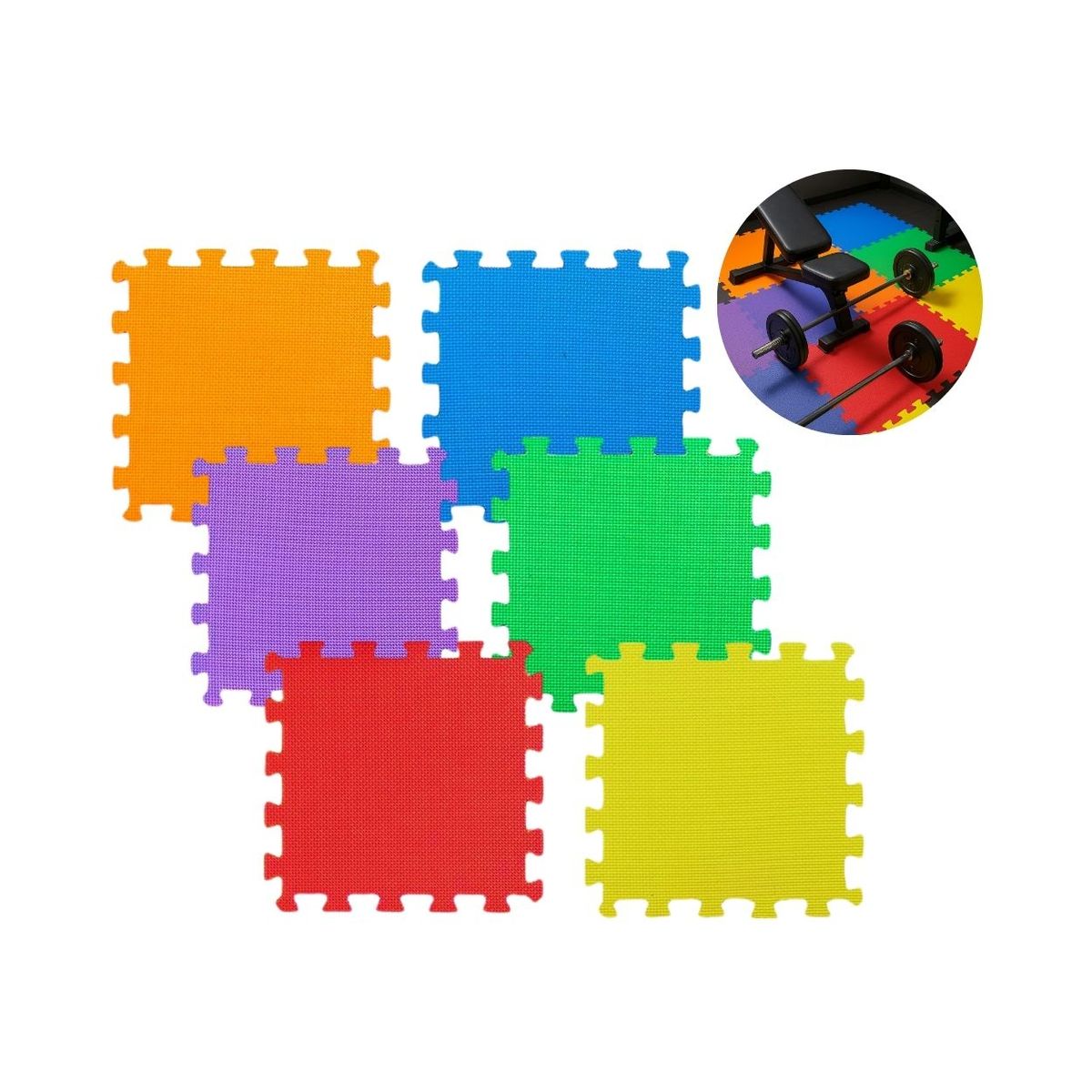 GENERICO - Set 6pcs Tatami Gym Puzzle Piso Multicolor 62cmx62cmx15mm