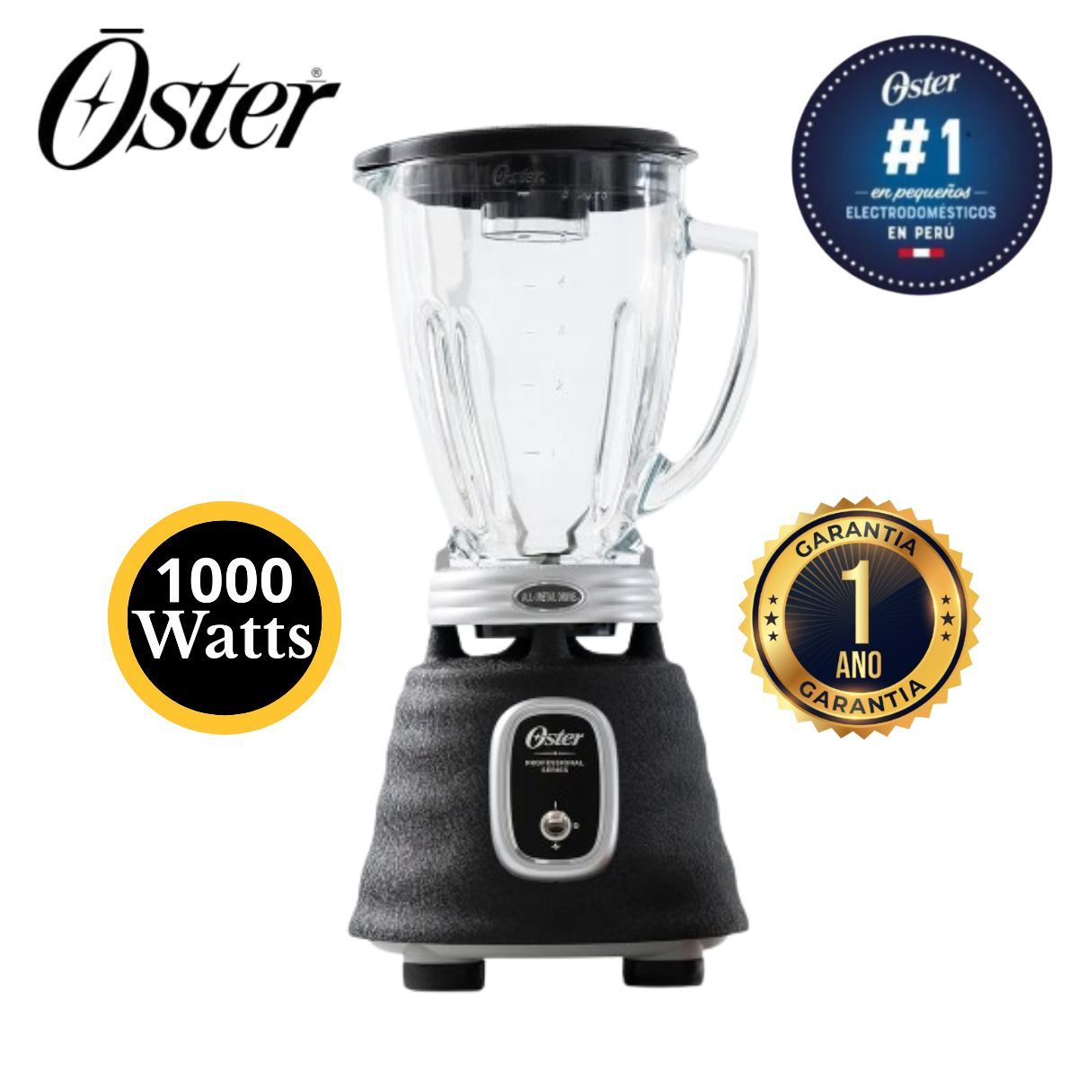 OSTER - Licuadora Oster Clásica Negra 1.5 L Vaso de Vidrio  BLSTBPST