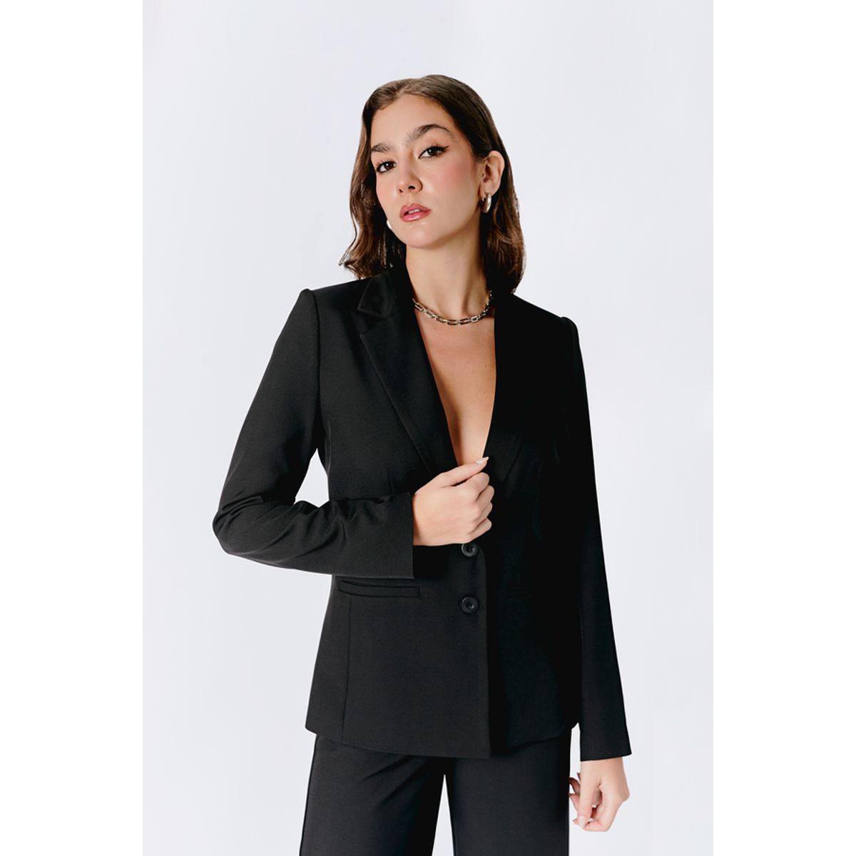 BANATY - BLAZER SASTRE GALA CON BOLSILLOS Y BOTON PARA MUJER
