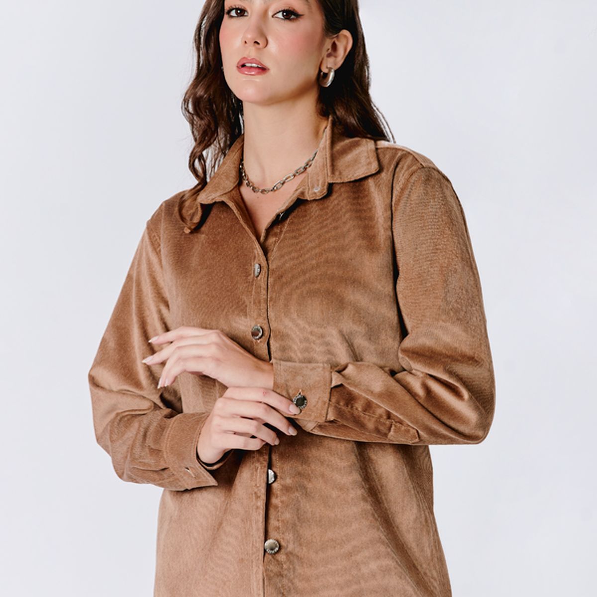 BANATY - CAMISA DE CORDUROY THAIS MANGA LARGA DE MUJER
