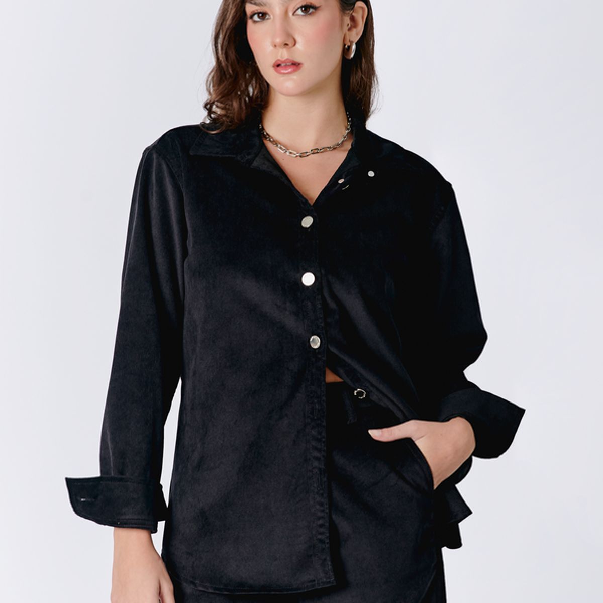 BANATY - CAMISA DE CORDUROY THAIS MANGA LARGA DE MUJER