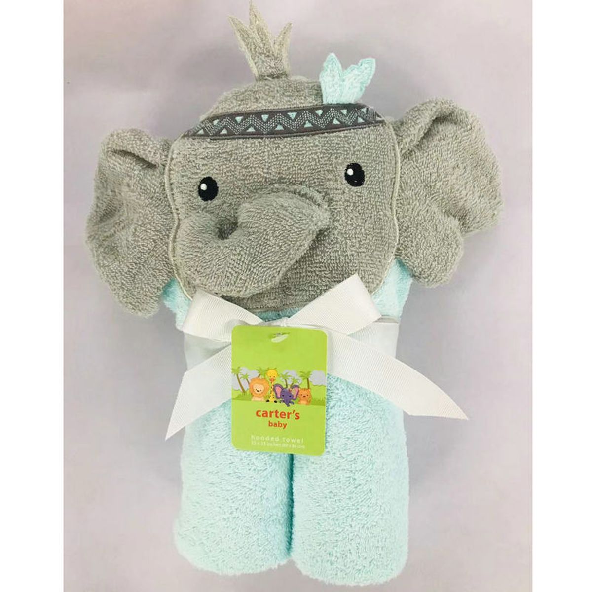 GENERICO - Toalla Para Bebés Con Capucha Diseño Elefante Celeste