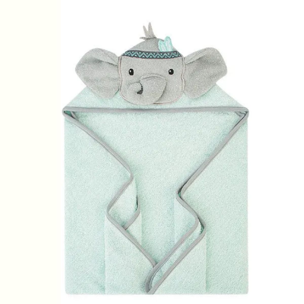 GENERICO - Toalla Para Bebés Con Capucha Diseño Elefante Celeste