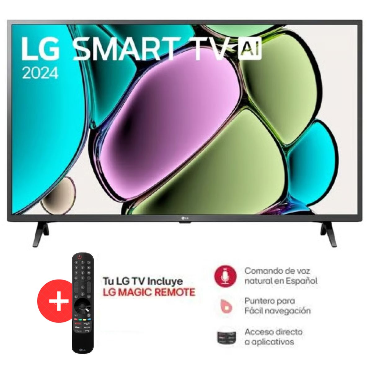 LG - Televisor LG 43 SMART TV FHD LED 2024 43LR6000PSA + Control Magic MR24GN