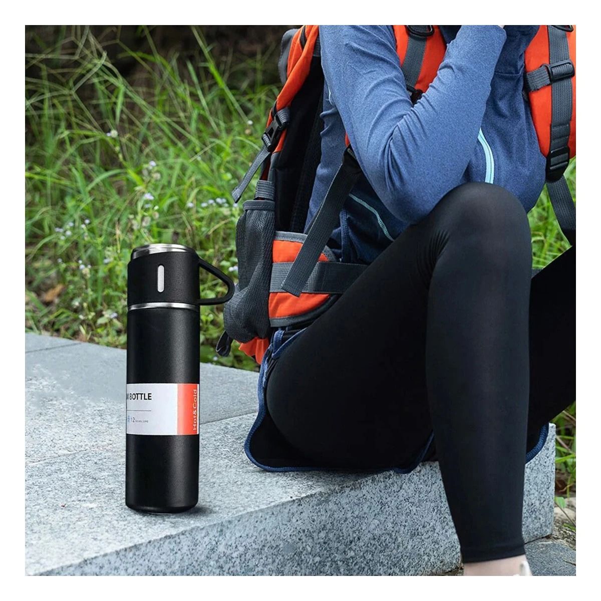 GENERICO - Pack6 Botella Ligera con Recipientes para Oficina Negro