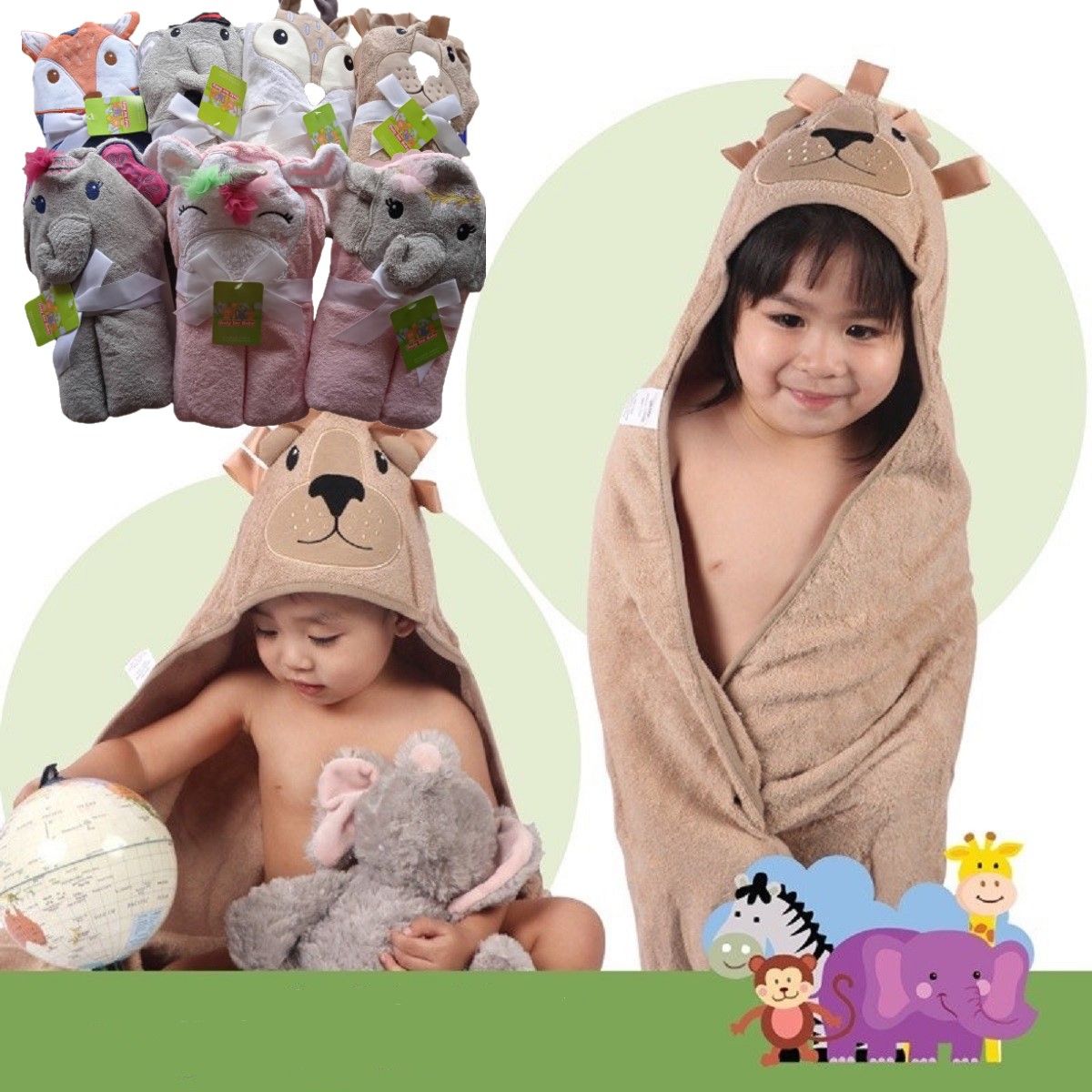 GENERICO - Toalla Para Bebés Con Capucha Diseño Leon