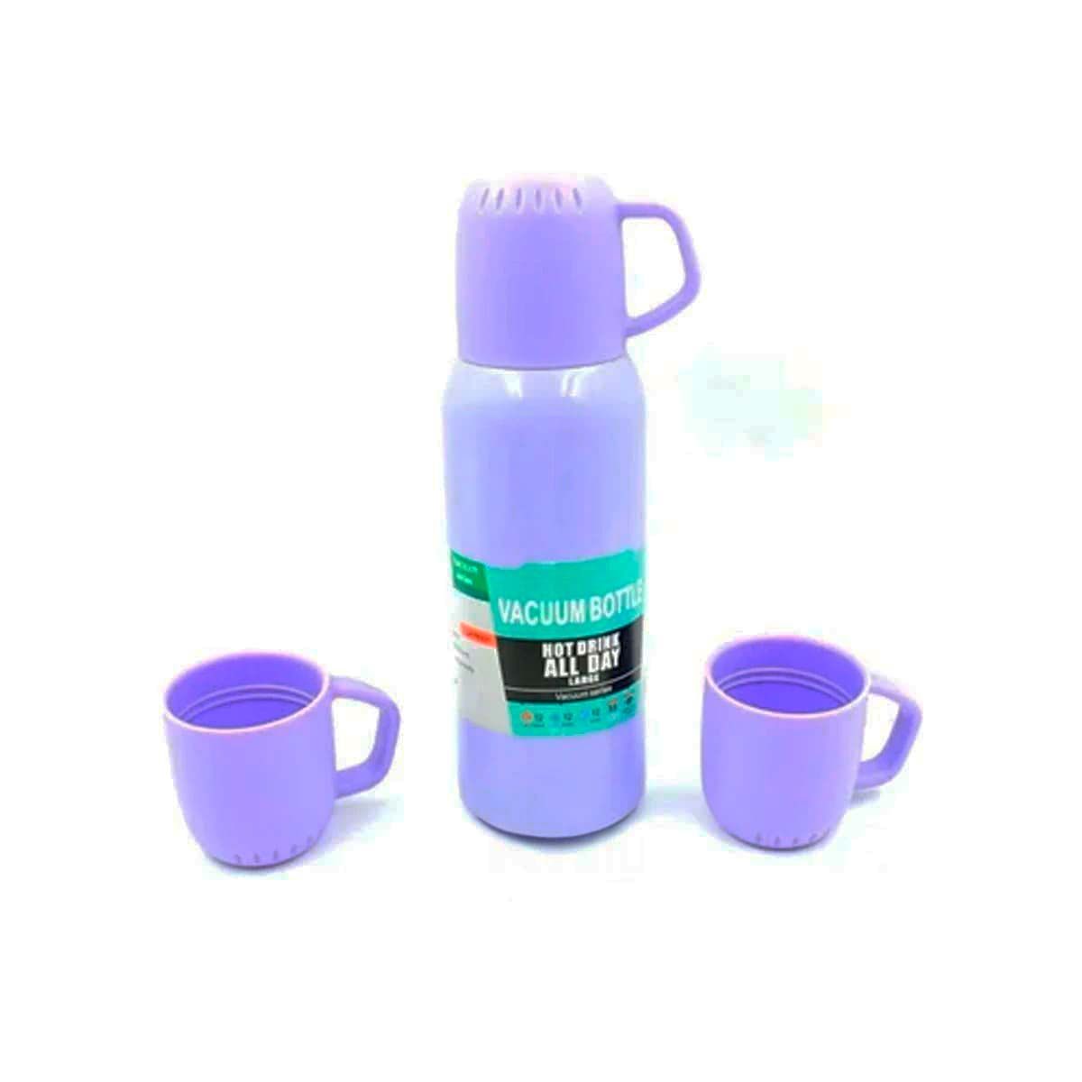 GENERICO - Pack6 Botella con 3 Tazas Practicas Lila Y+Papel de Regalo