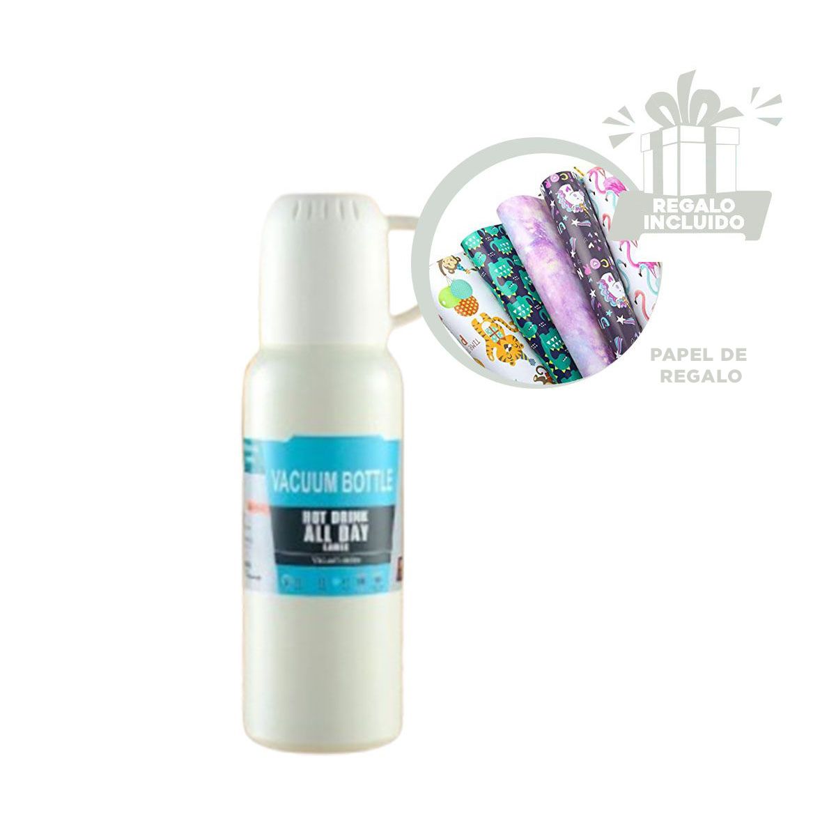 GENERICO - Pack6 Botella con 3 Tazas Practicas Crema Y+Papel de Regalo