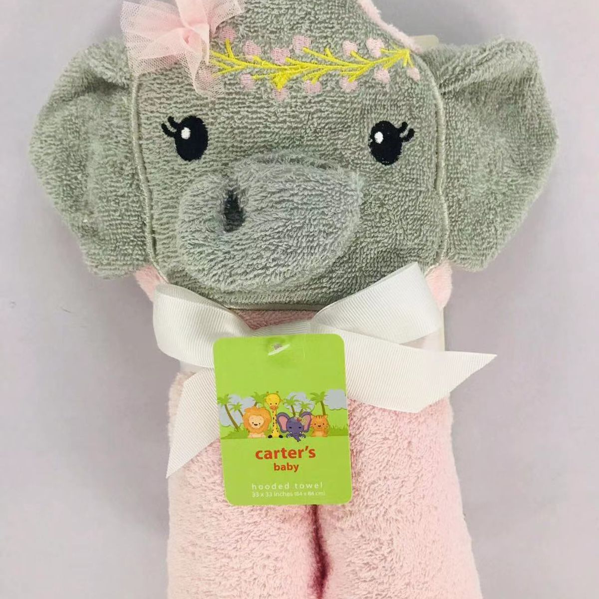 GENERICO - Toalla Para Bebés Con Capucha Elefante Rosado