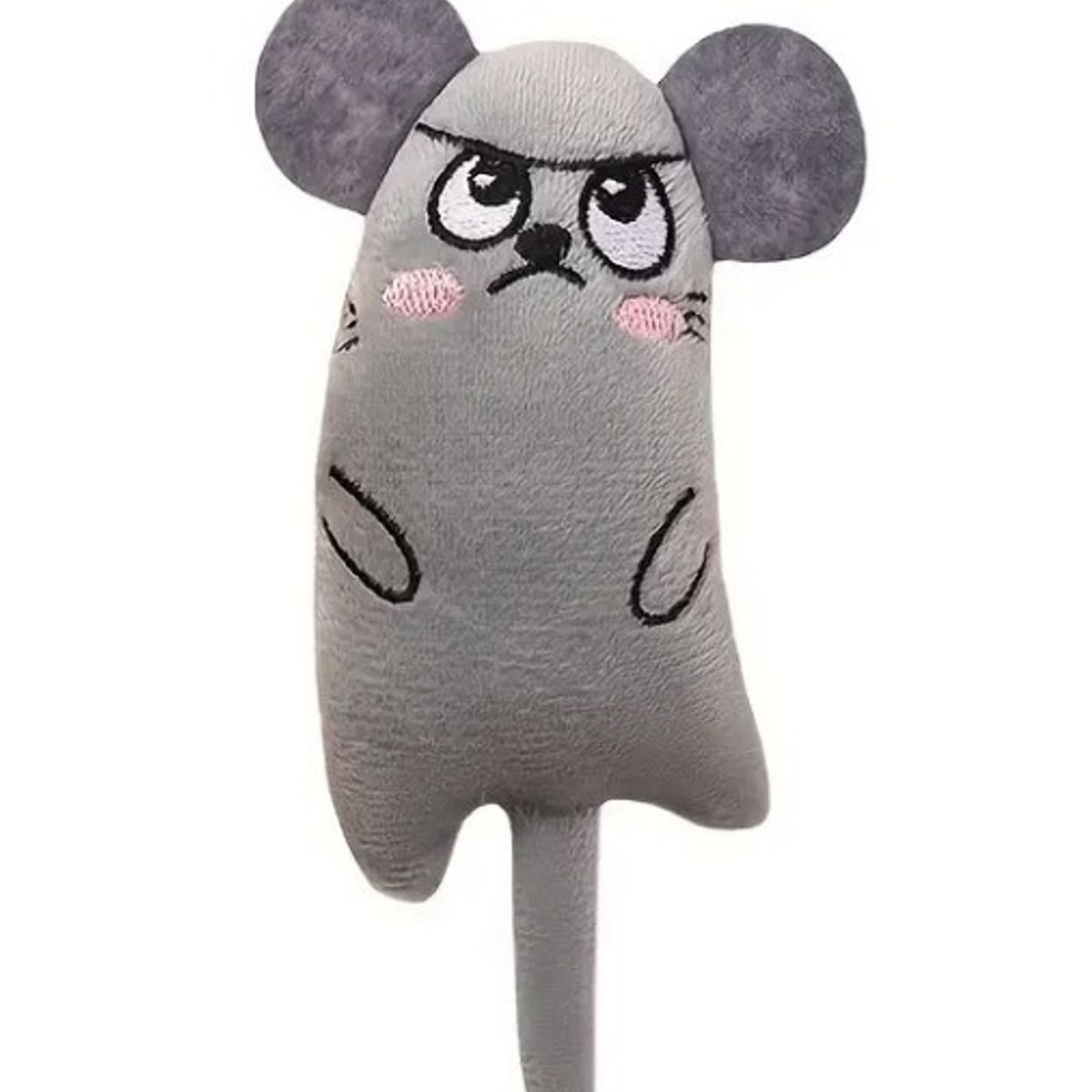 GENERICO - VENTA FINAL Juguete con Catnip para Gato Ratón Largo de Peluche Gris