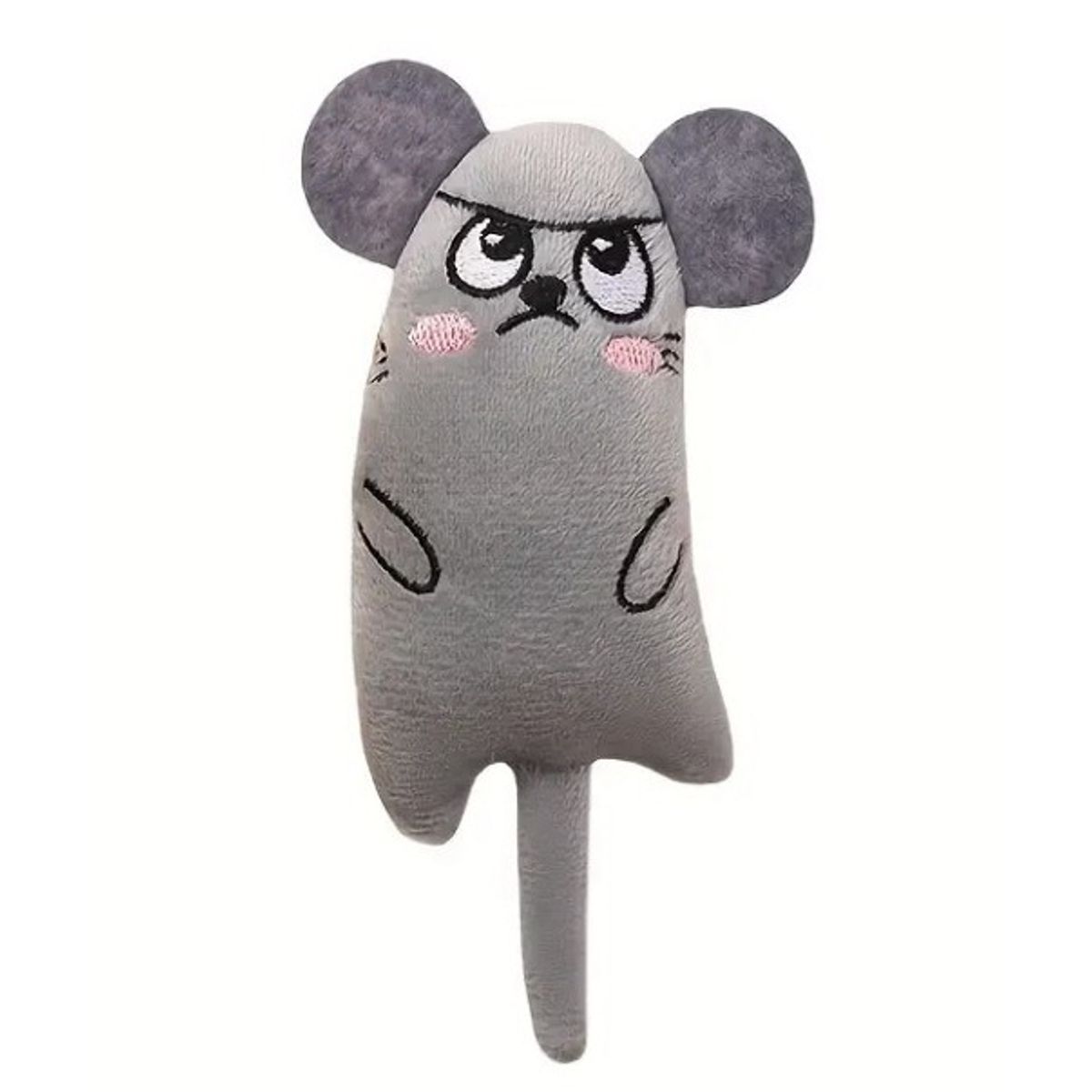 GENERICO - VENTA FINAL Juguete con Catnip para Gato Ratón Largo de Peluche Gris