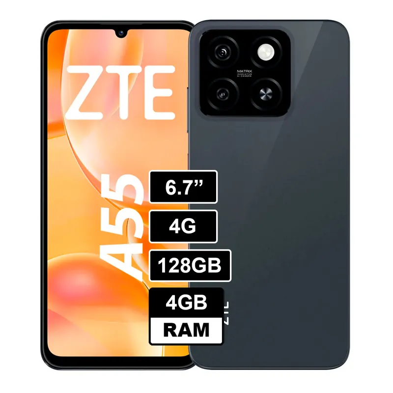 ZTE - Celular ZTE A55 4GB RAM 128GB - NEGRO