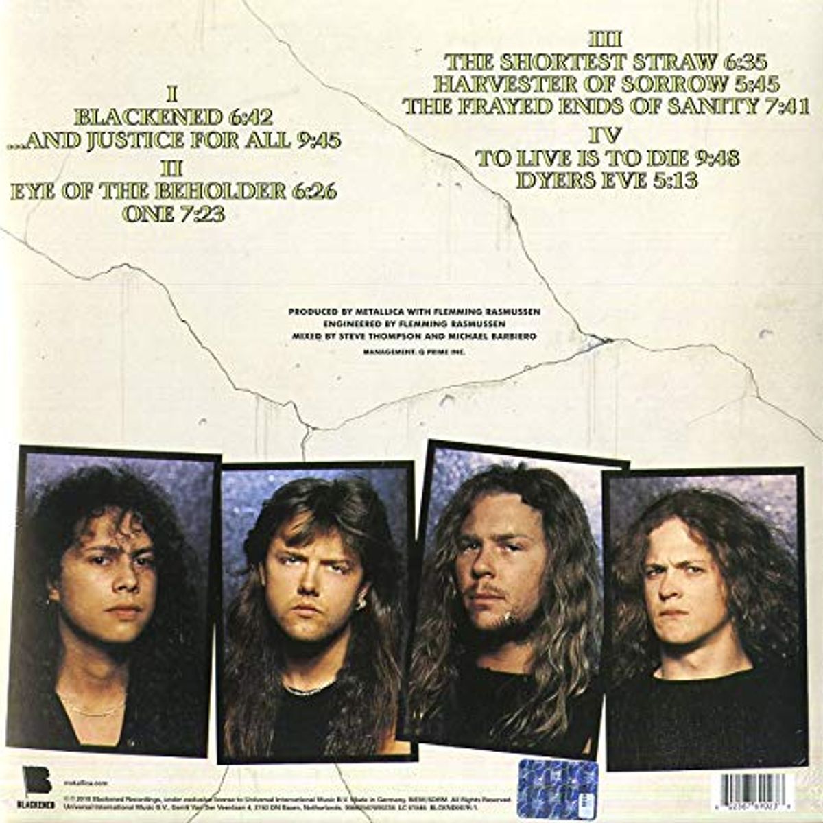 GENERICO - Disco de vinilo And Justice for all de Metallica