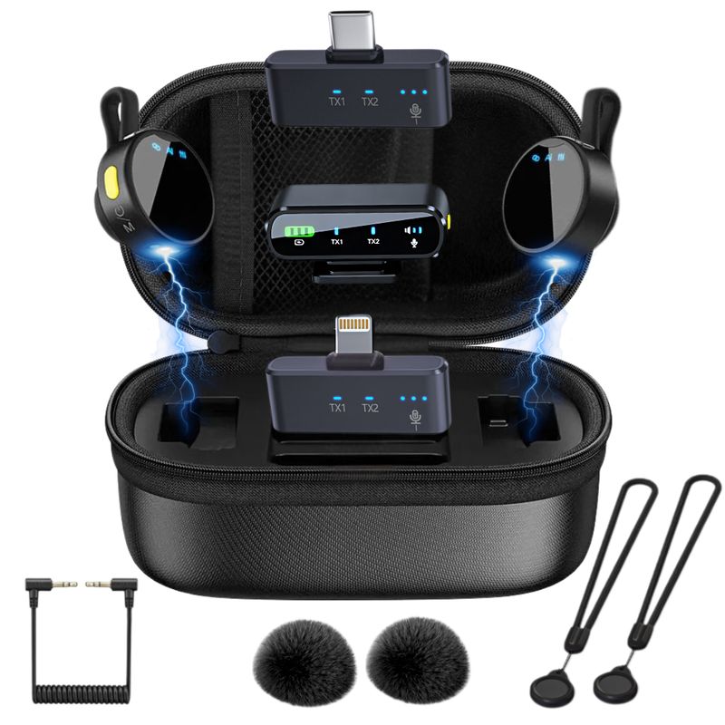 GENERICO - Micrófono Inalámbrico Profesional M97 PRO con 3 Receptores Negro