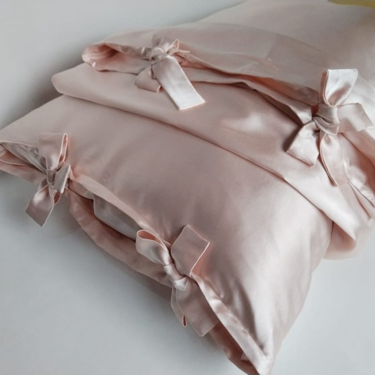 GENERICO - PACK DOS FUNDAS DE ALMOHADA LAZO DE SATIN