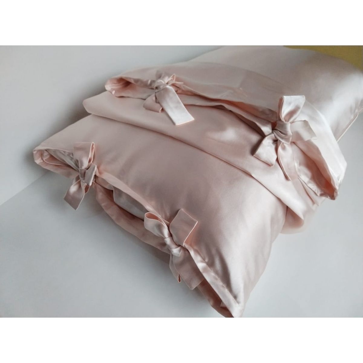 GENERICO - PACK DOS FUNDAS DE ALMOHADA LAZO DE SATIN