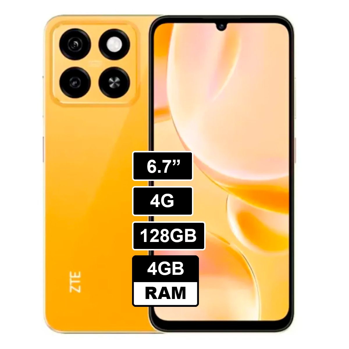 ZTE - Celular ZTE A55 4GB RAM 128GB - NARANJA