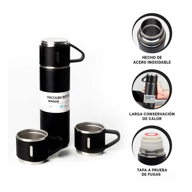 GENERICO - Pack2 Bebedor Termico para Cafe Negro Y+Ligas de Regalo
