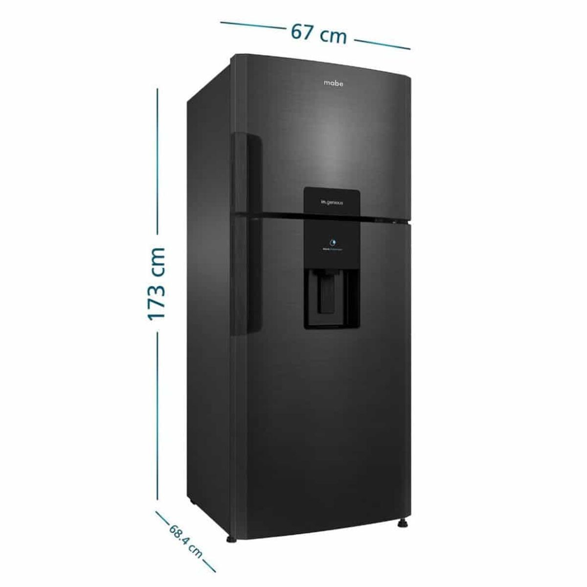 MABE - Refrigeradora No Frost Mabe 382L RMP415YPC SD Black Steel