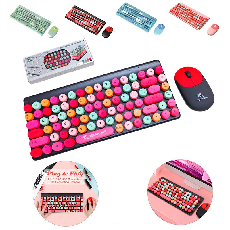 GENERICO - Kit Teclado y Mouse inalámbrico en Español- Computadora Laptop - Negro