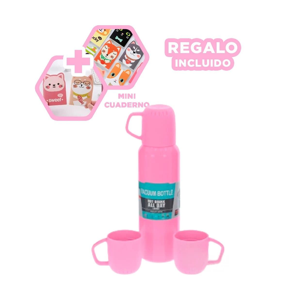 GENERICO - Pack12 Botella Termica de 500ml Rosado Y+Regalo Agendita
