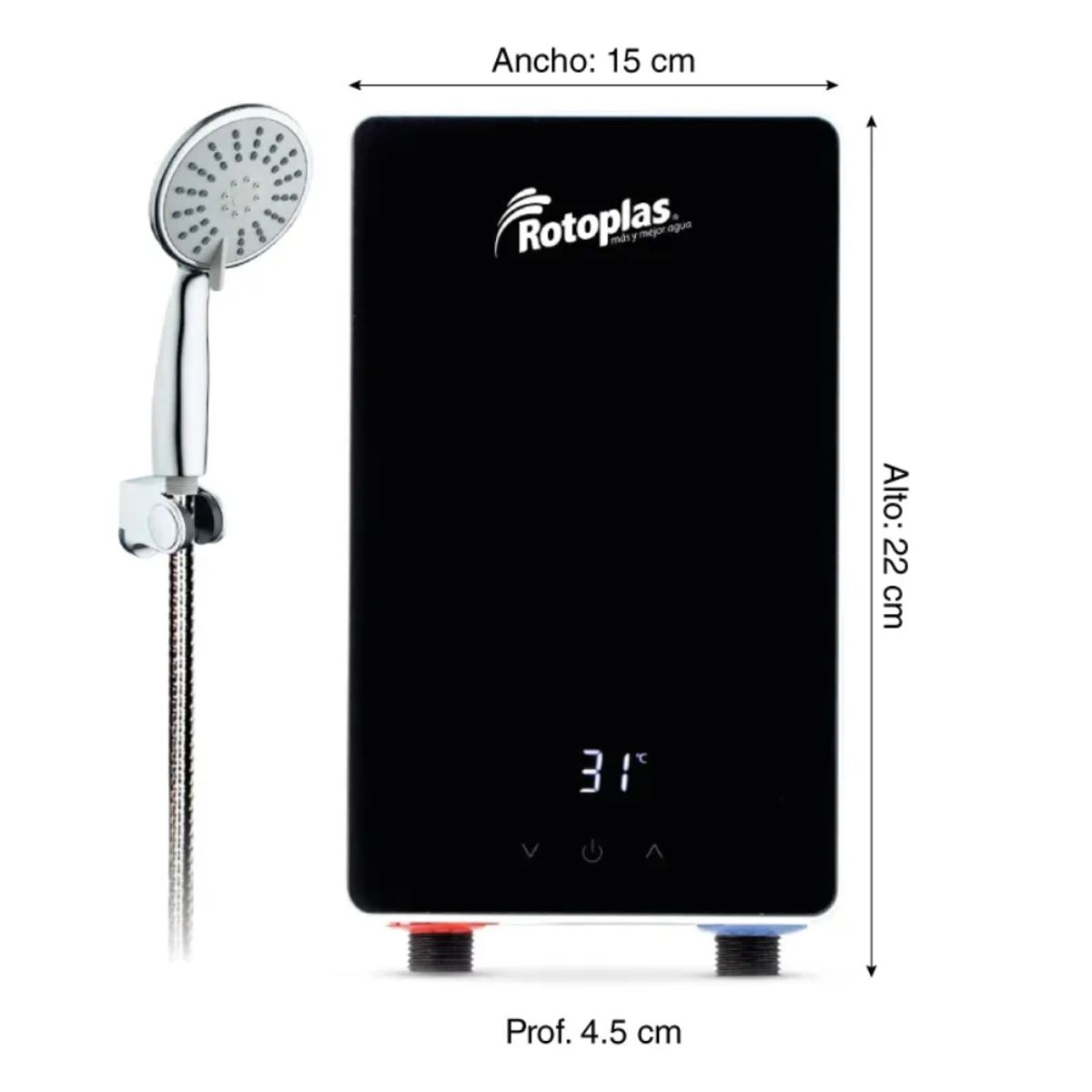 ROTOPLAS - Rapiducha Eléctrica Rotoplas New Compact Negro