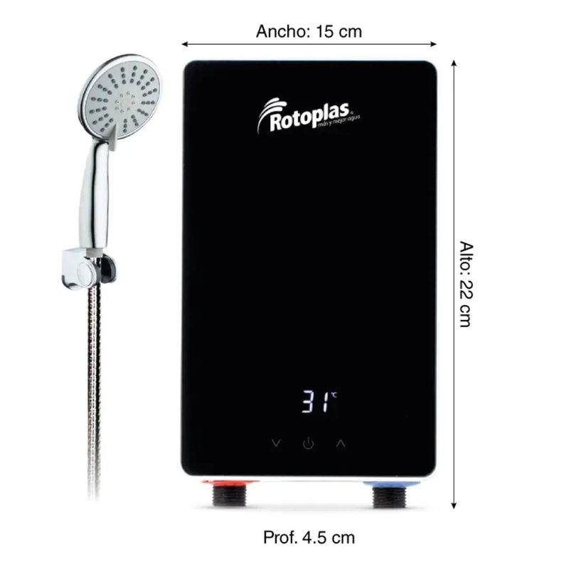 ROTOPLAS - Rapiducha Eléctrica Rotoplas New Compact Negro