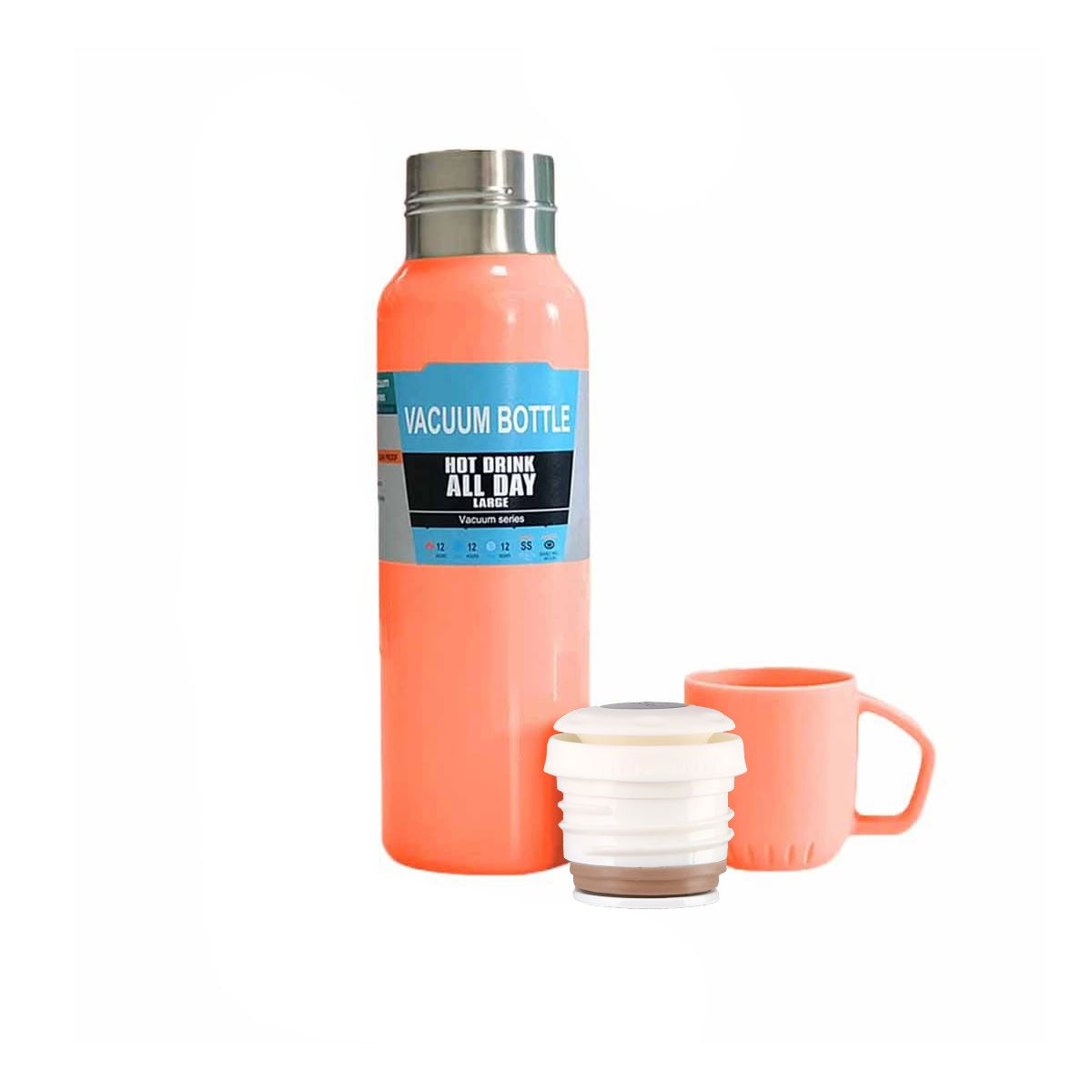 GENERICO - Pack6 Botella Mantiene Temperatura Naranja Y+Regalo Agendita