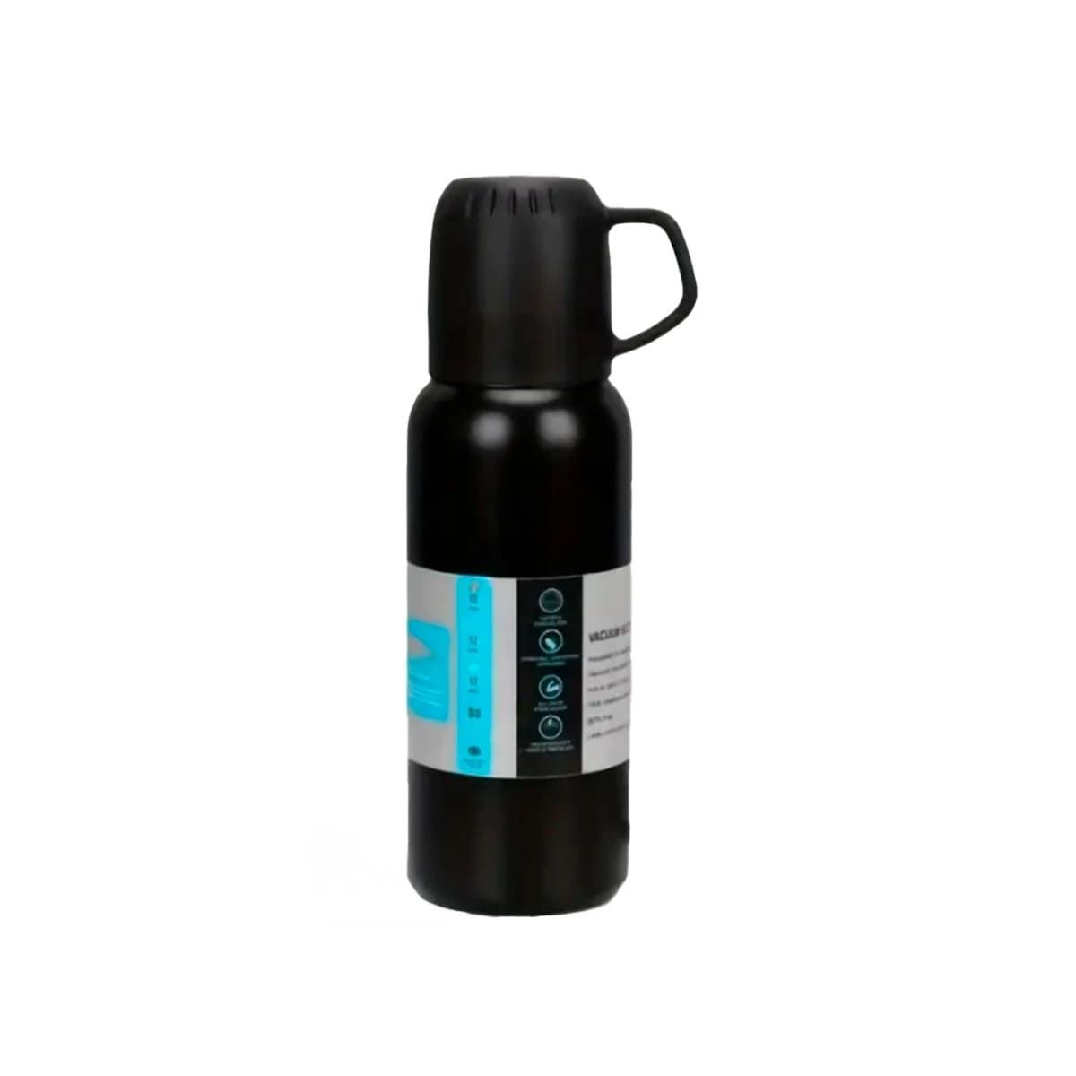 GENERICO - Termo Resistente al Calor de 500ml con 3 Tazas Negro