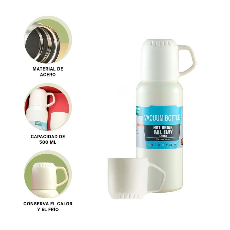 GENERICO - Pack4 Botella para el Colegio Crema Y+Papel de Regalo