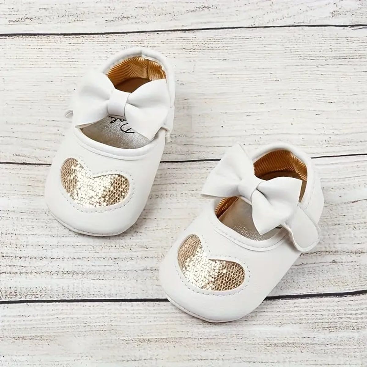 GENERICO - Zapatitos para bebé - Ballerinas - Corazon Dorado