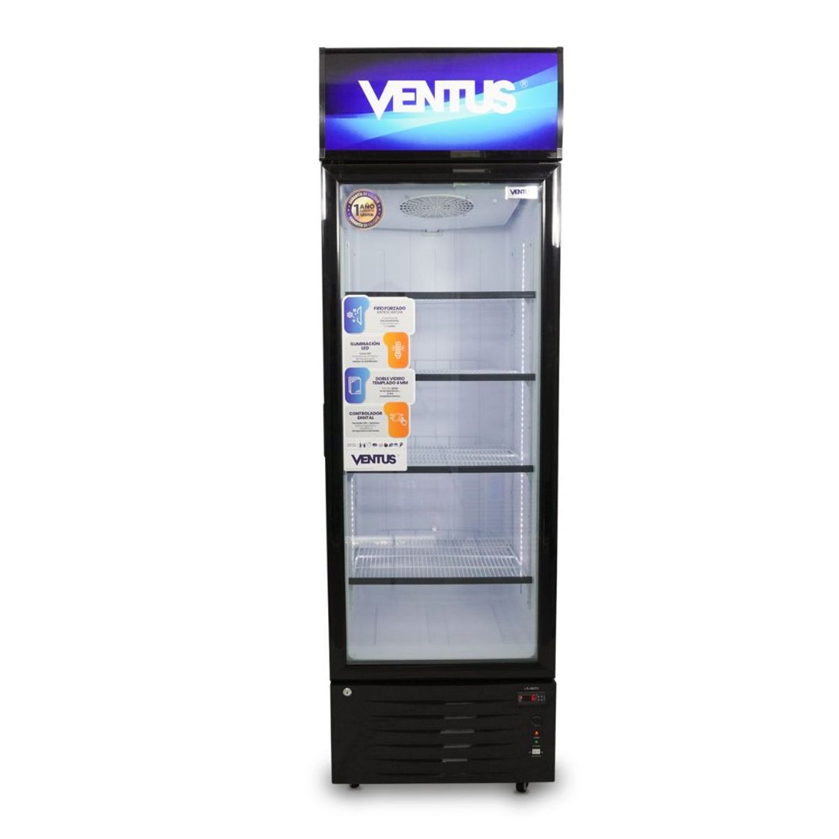 VENTUS - Exhibidor Ventus Vertical 1 Puerta 380Lt LG-380TC - Negro
