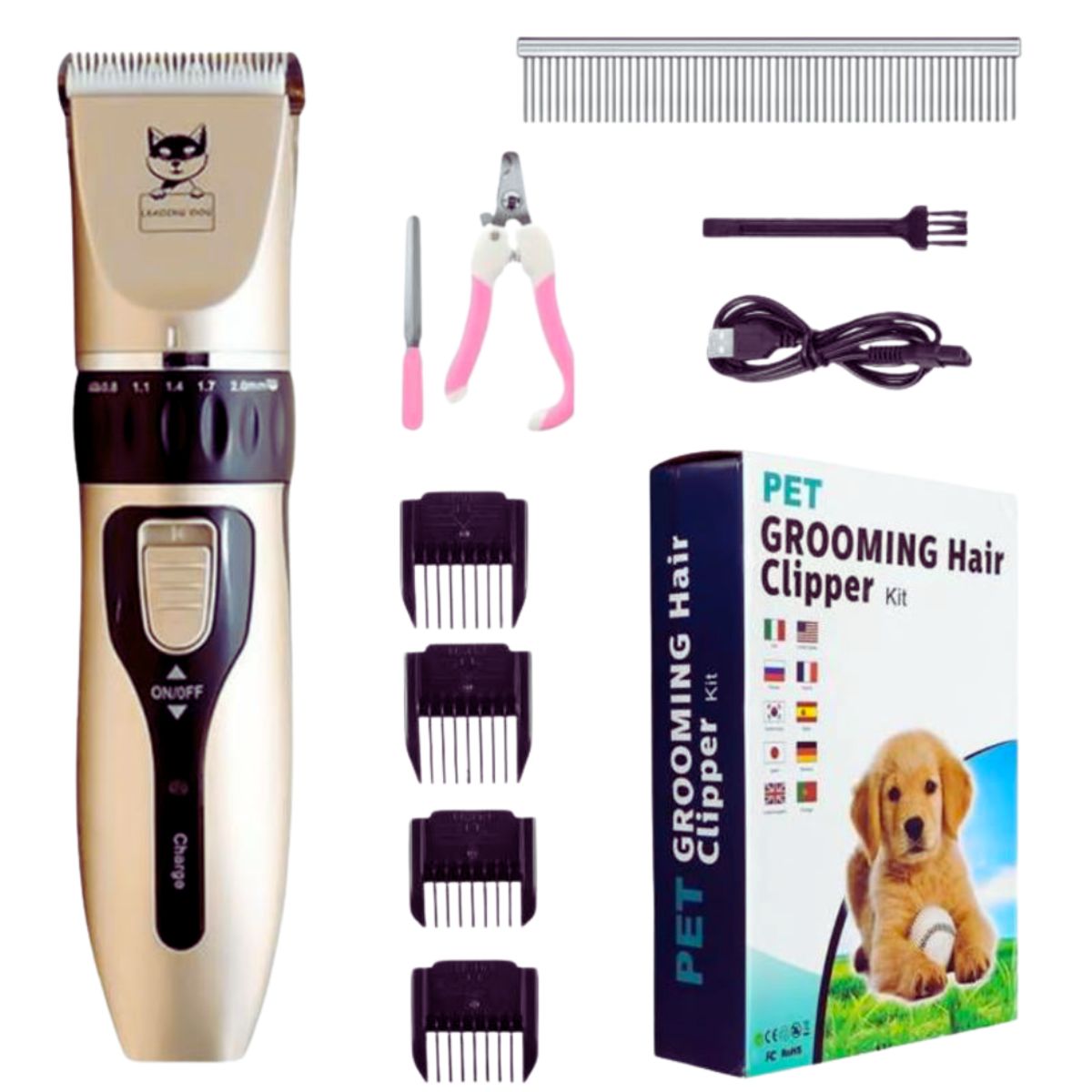 GENERICO - Cortadora Inalámbrica para Mascotas Silenciosa + Accesorios