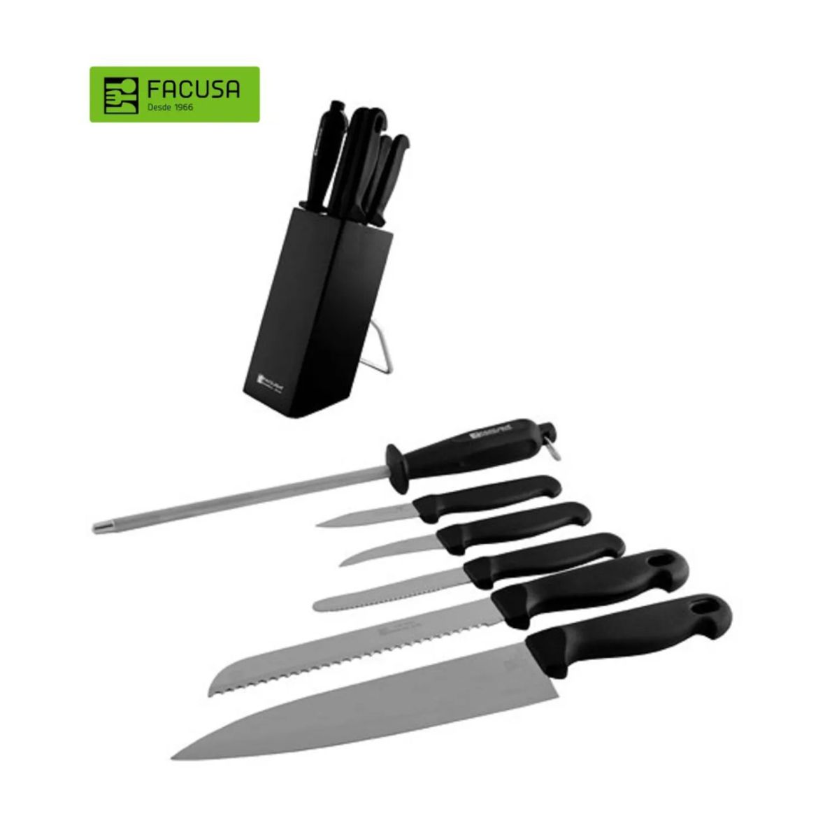 FACUSA - Juego de cuchillos con taco negro Facusa - 10286368