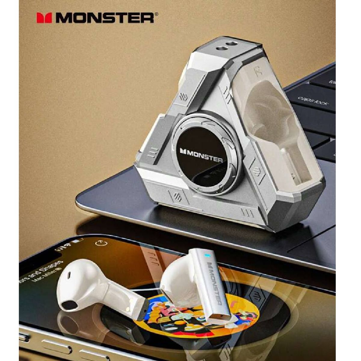 MONSTER - Audífonos Bluetooth Gamer Monster XKT22 Silver Pack Por 2