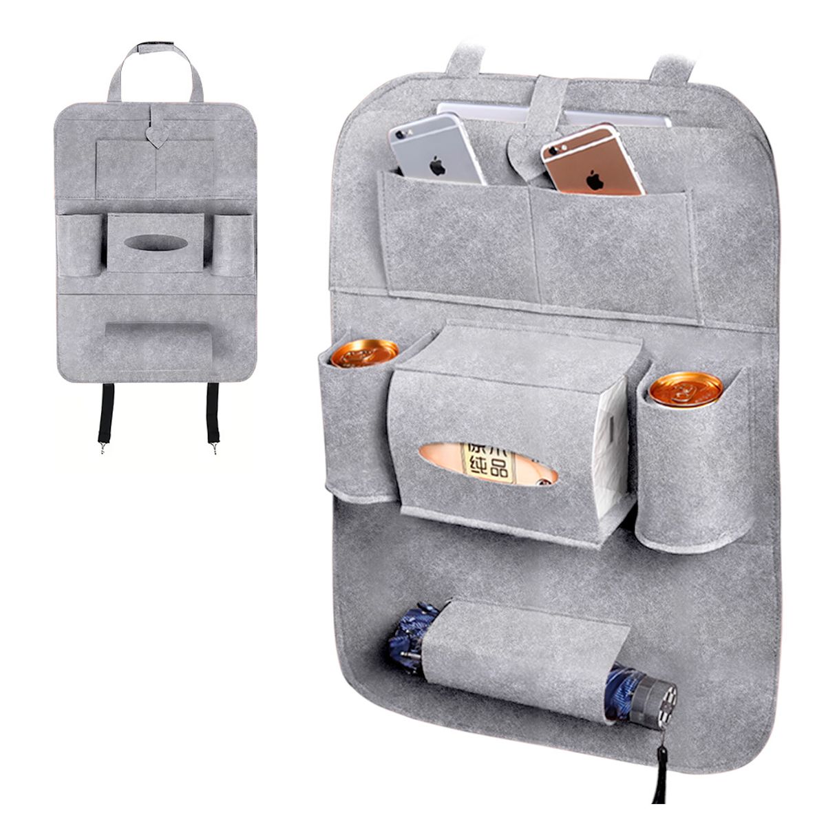 KELLER - Organizador para Asiento de Auto Plomo A64