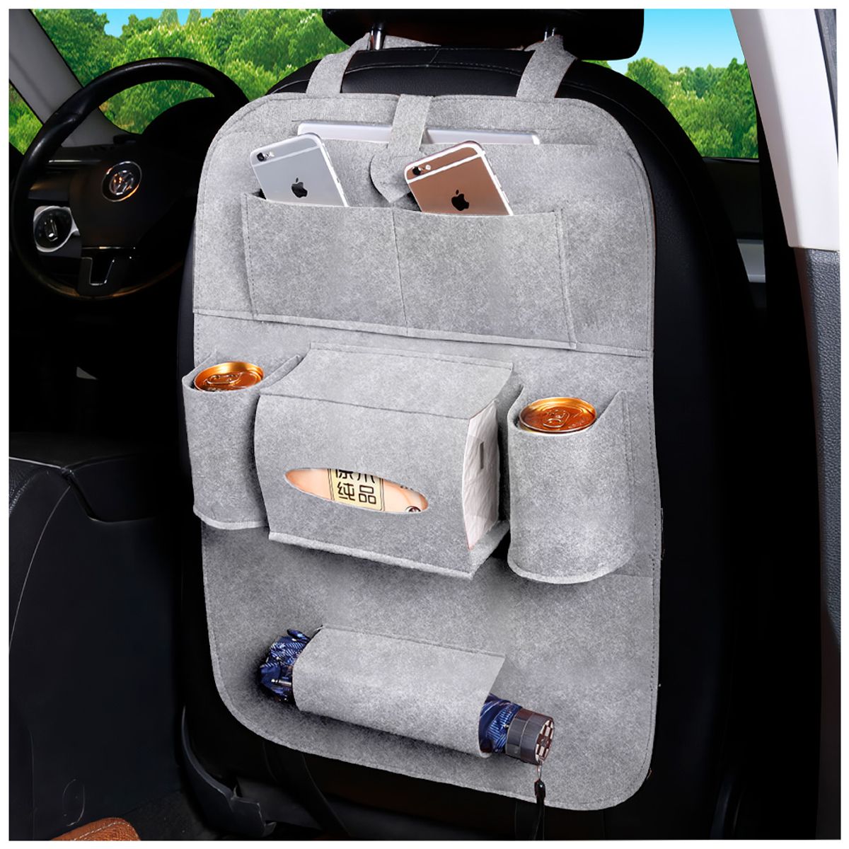 KELLER - Organizador para Asiento de Auto Plomo A64