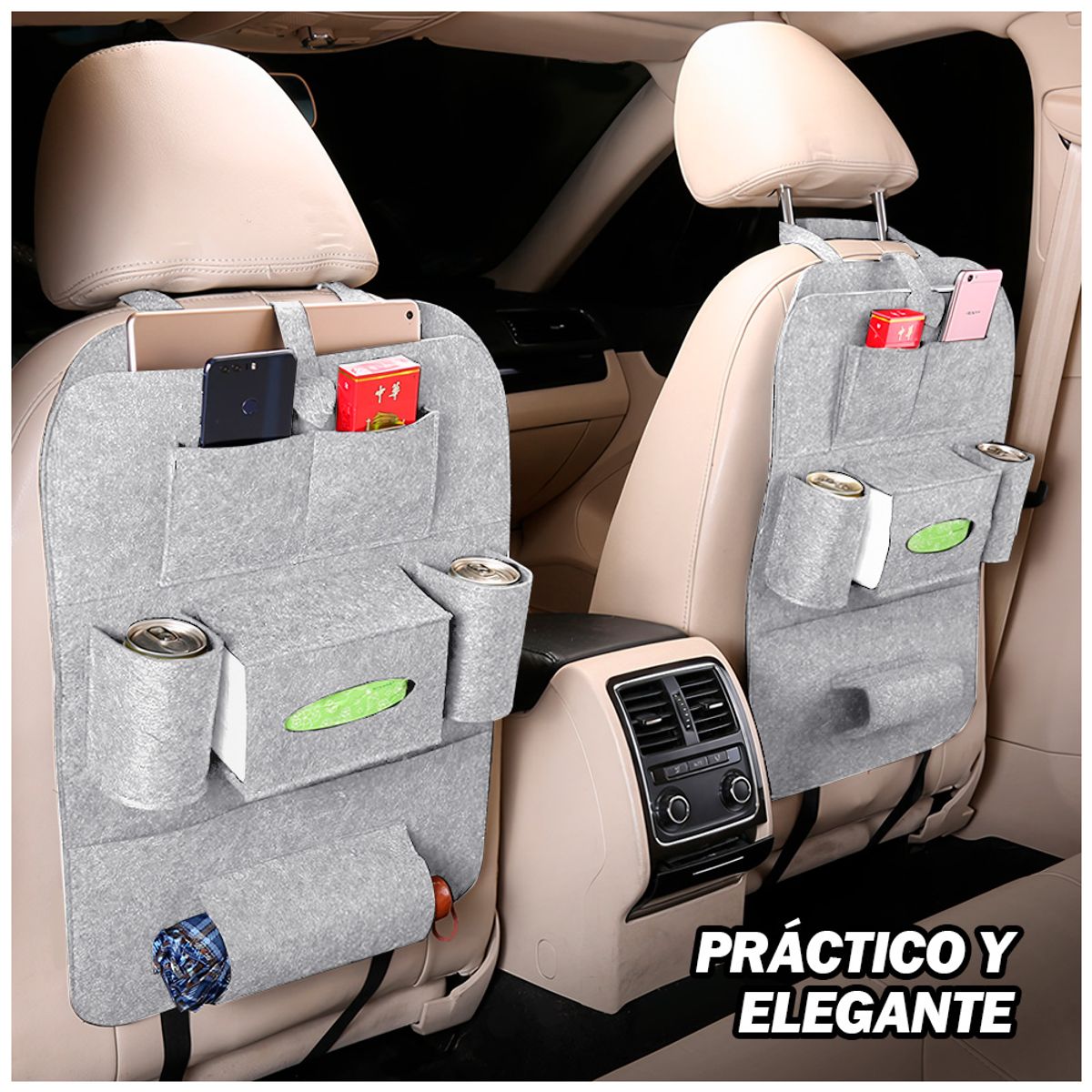 KELLER - Organizador para Asiento de Auto Plomo A64