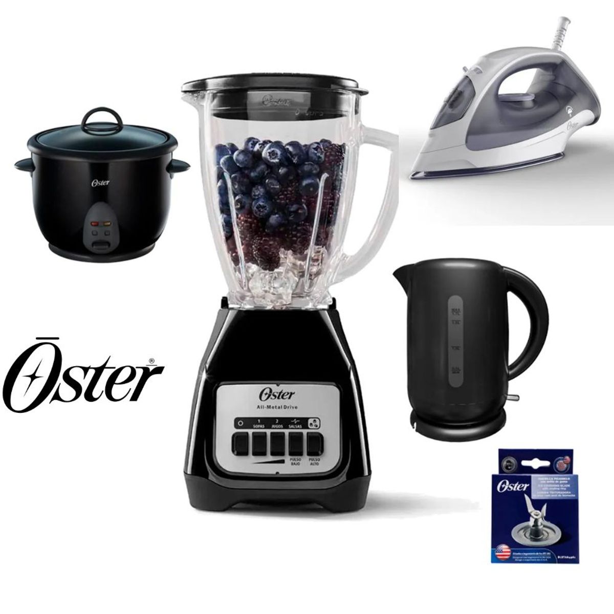 OSTER - Super Combo Oster Licuadora Arrocera Hervidor Plancha