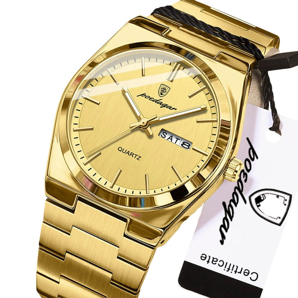 GENERICO - Reloj Hombre Poedagar Acero Plata Verde P0E-12