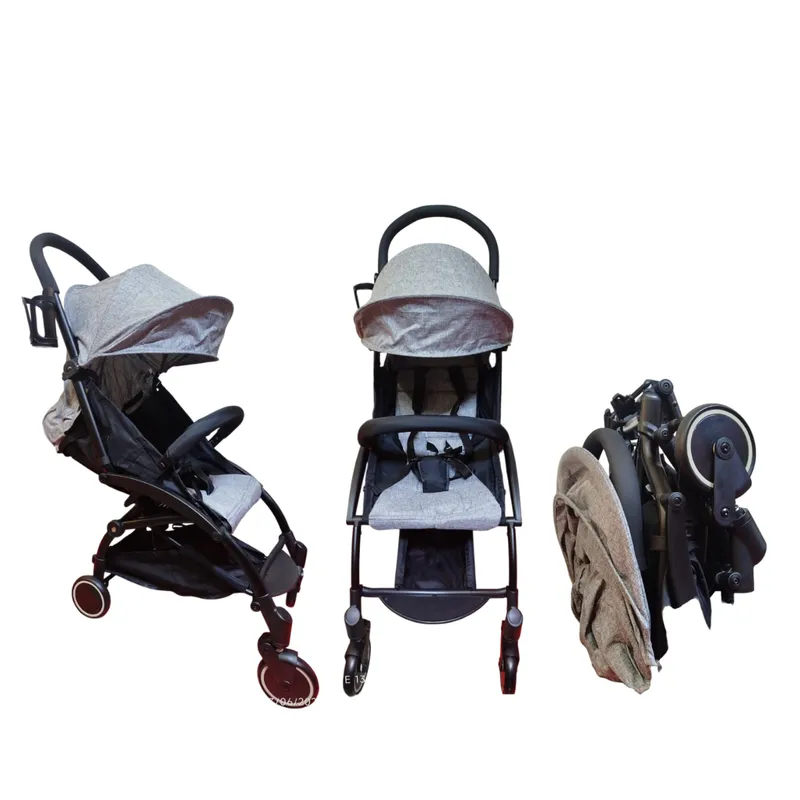 GENERICO - Coche de Bebe plegable para Viaje ultra Compacto GRIS