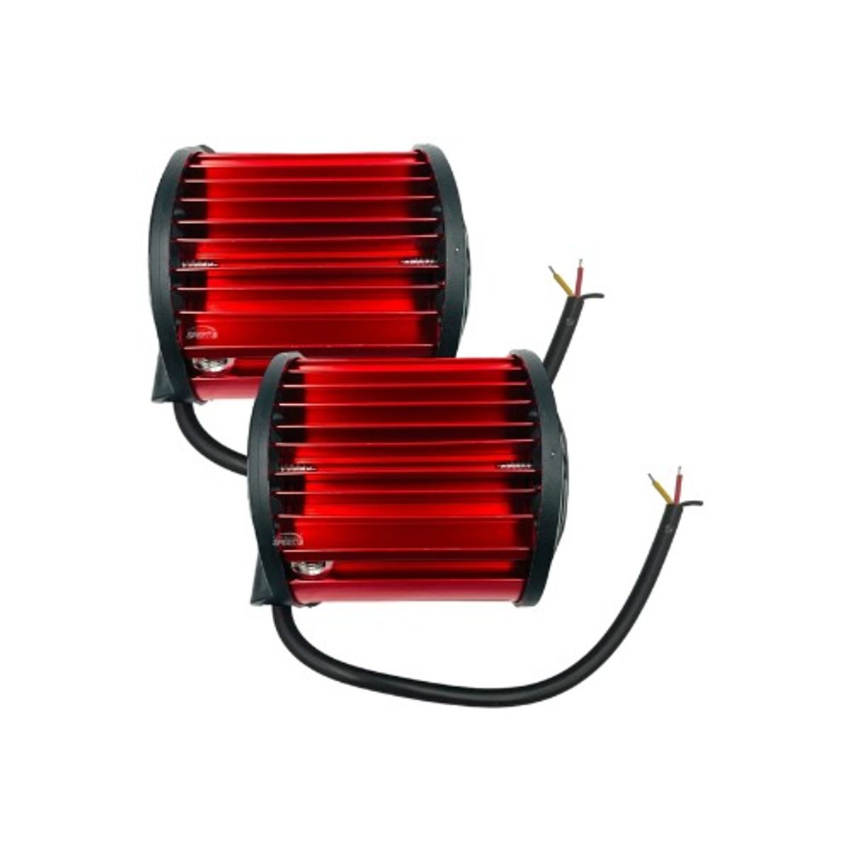 GENERICO - PAR BARRA ROBOT 6 LED CON FLASH CARCASA ROJO 18W 10-30V