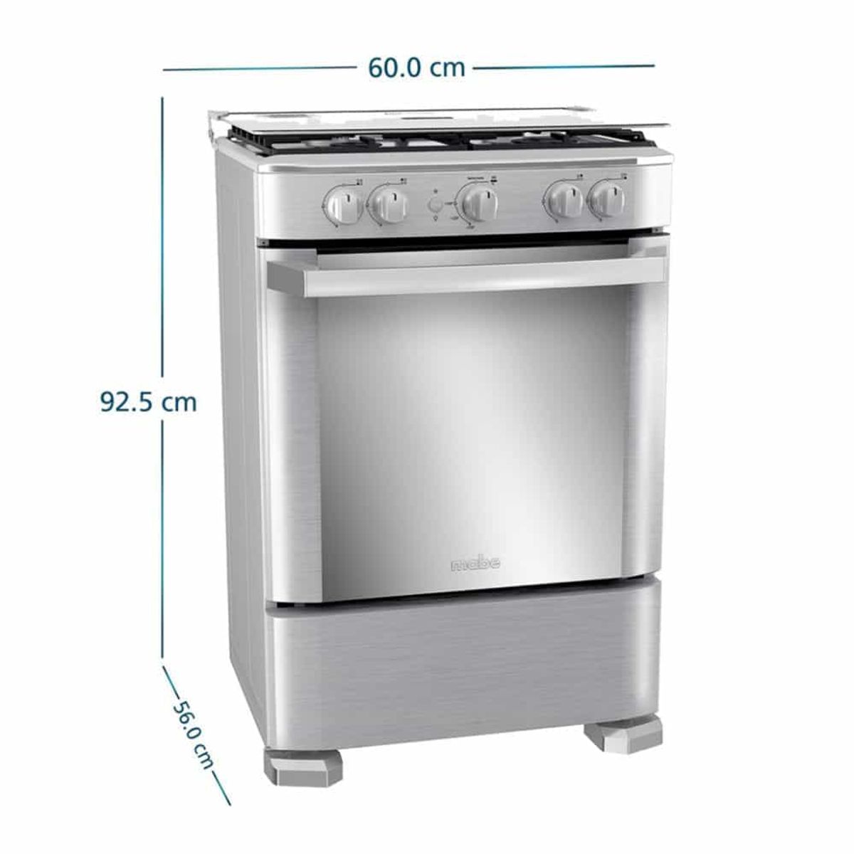 MABE - Cocina a Gas Mabe 24" 4 Hornillas CMP6030FX1 Silver