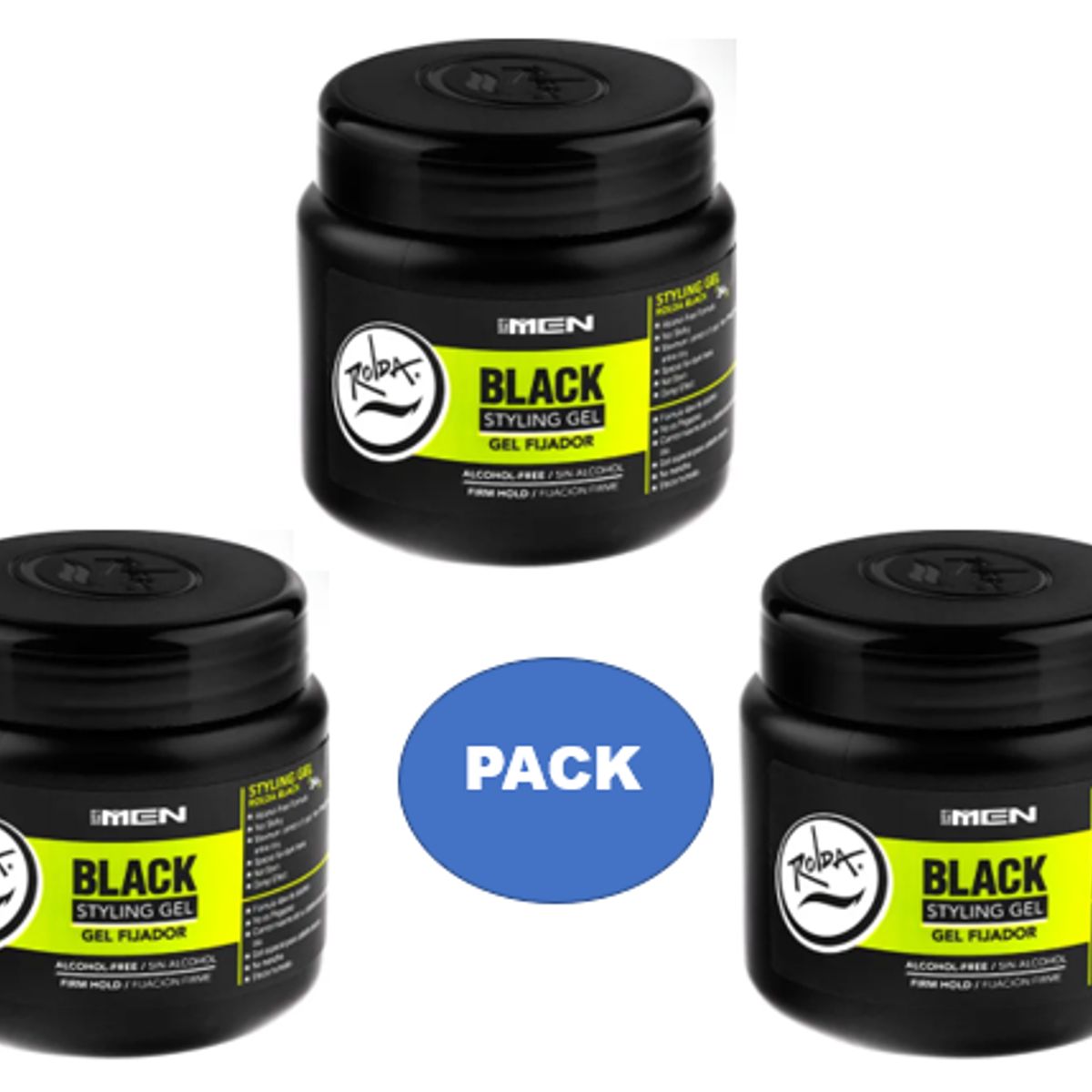 GENERICO - Pack Rolda Gel Fijador Sin Alcohol Black 120gr