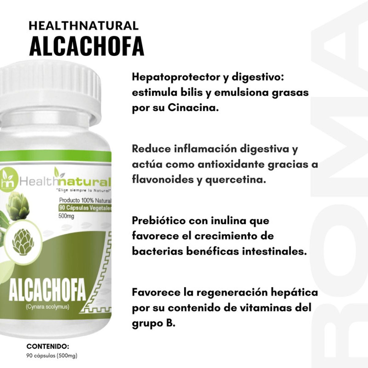 HEALTHNATURAL - ALCACHOFA HEALTHNATURAL 500MG