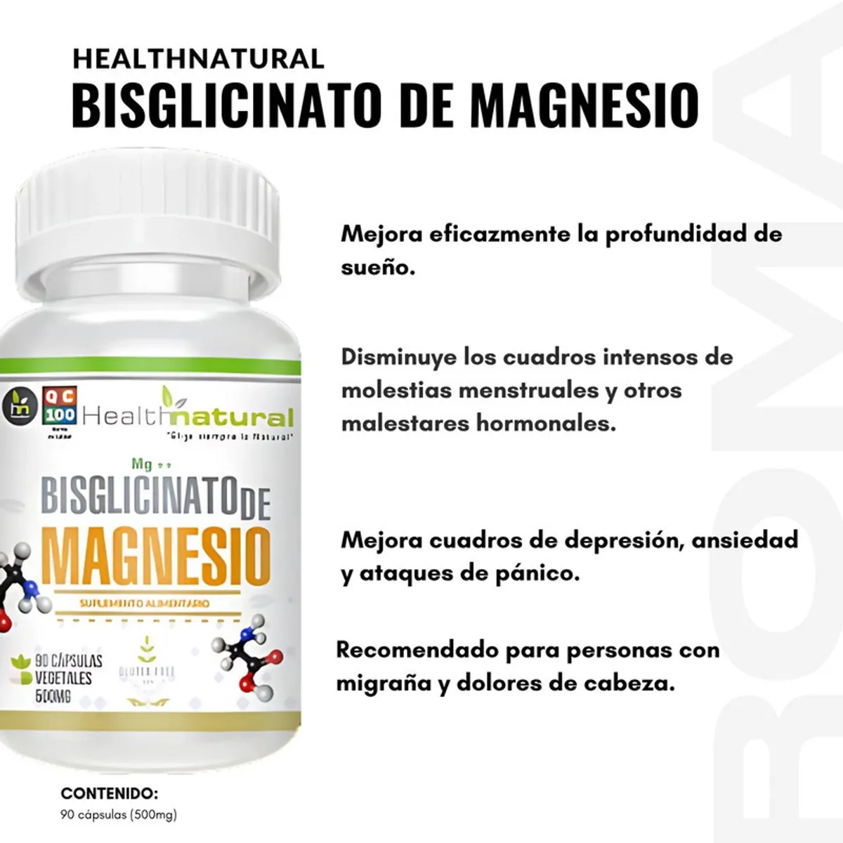 HEALTHNATURAL - BISGLICINATO DE MAGNESIO HEALTHNATURAL 500MG
