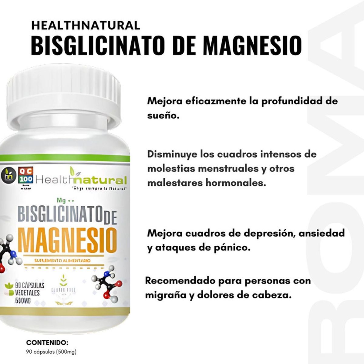 HEALTHNATURAL - PACK 2 BISGLICINATO DE MAGNESIO HEALTHNATURAL 1000MG